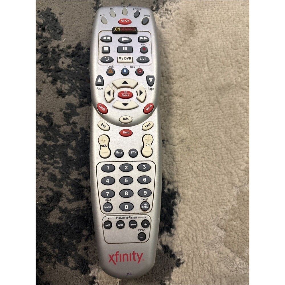 Comcast Xfinity 1067BC3-0782 On Demand My DVR Remote Control OEM Silver